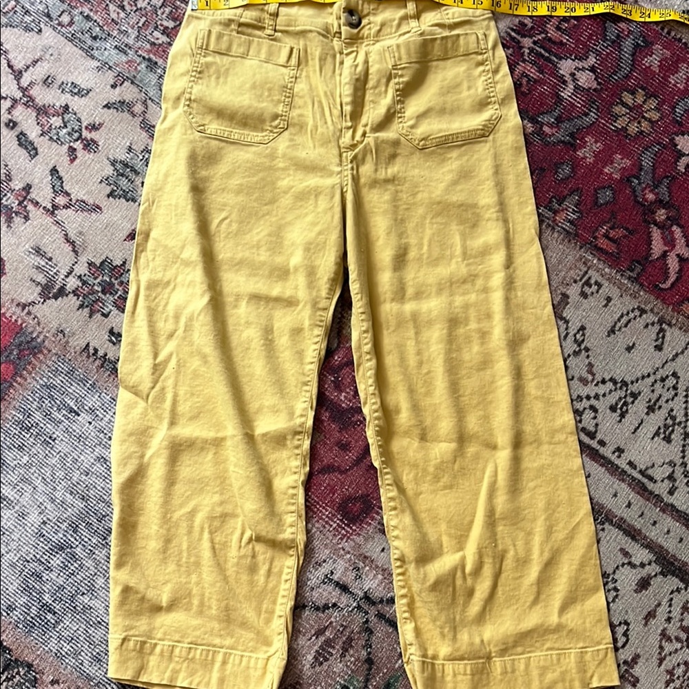 Anthropologie Yellow Colette Wide Leg Pants